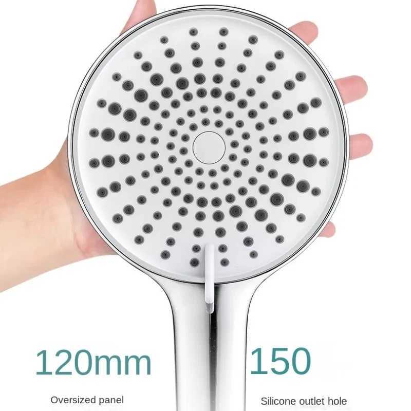 New 12CM Big Panel Handheld Shower Head 3 Functions Pressurized Water Saving Shower Head Faucet Replacement Bathroom Accessories C251220