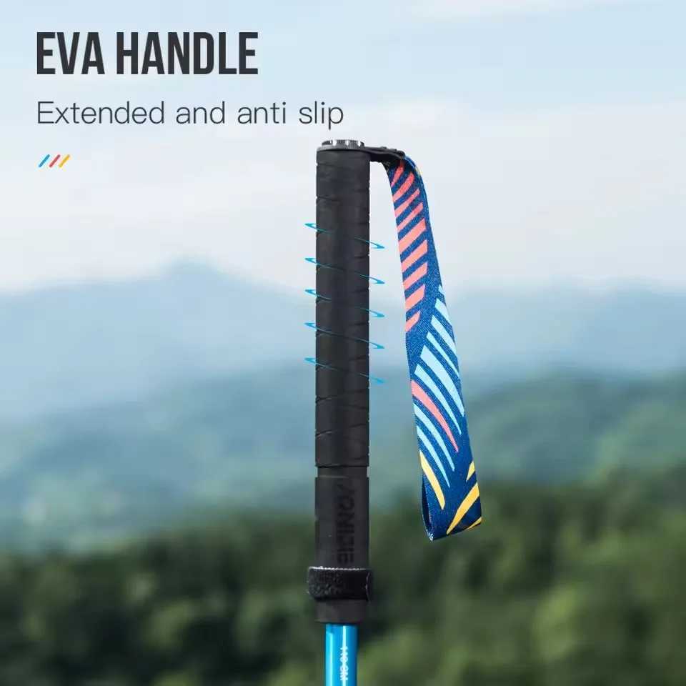 AONIJIE 2pcs Trekking Poles Folding Walking Stick Quick Lock Hiking Cane Carbon Fibers Adjustable Ultralight Walking Pole G251220