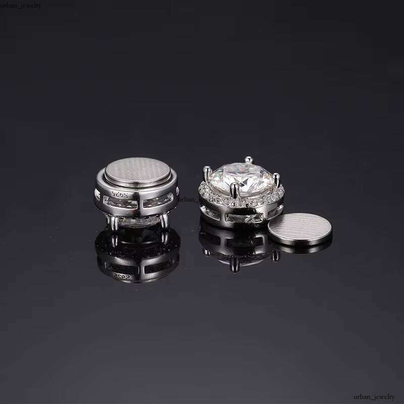 VVS Moissanite Classic Rock Candy Magnetic S925 Sterling Silver Chalcedony Stud Earrings Screw Back