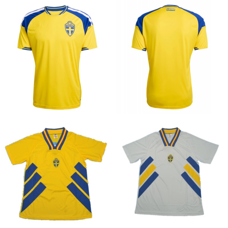 2026 Sweden Soccer Jerseys Mens 2026 LARSSON ANDERSSON Uniform 1994 Home Away BROLIN DHALIN Retro Football Shirt