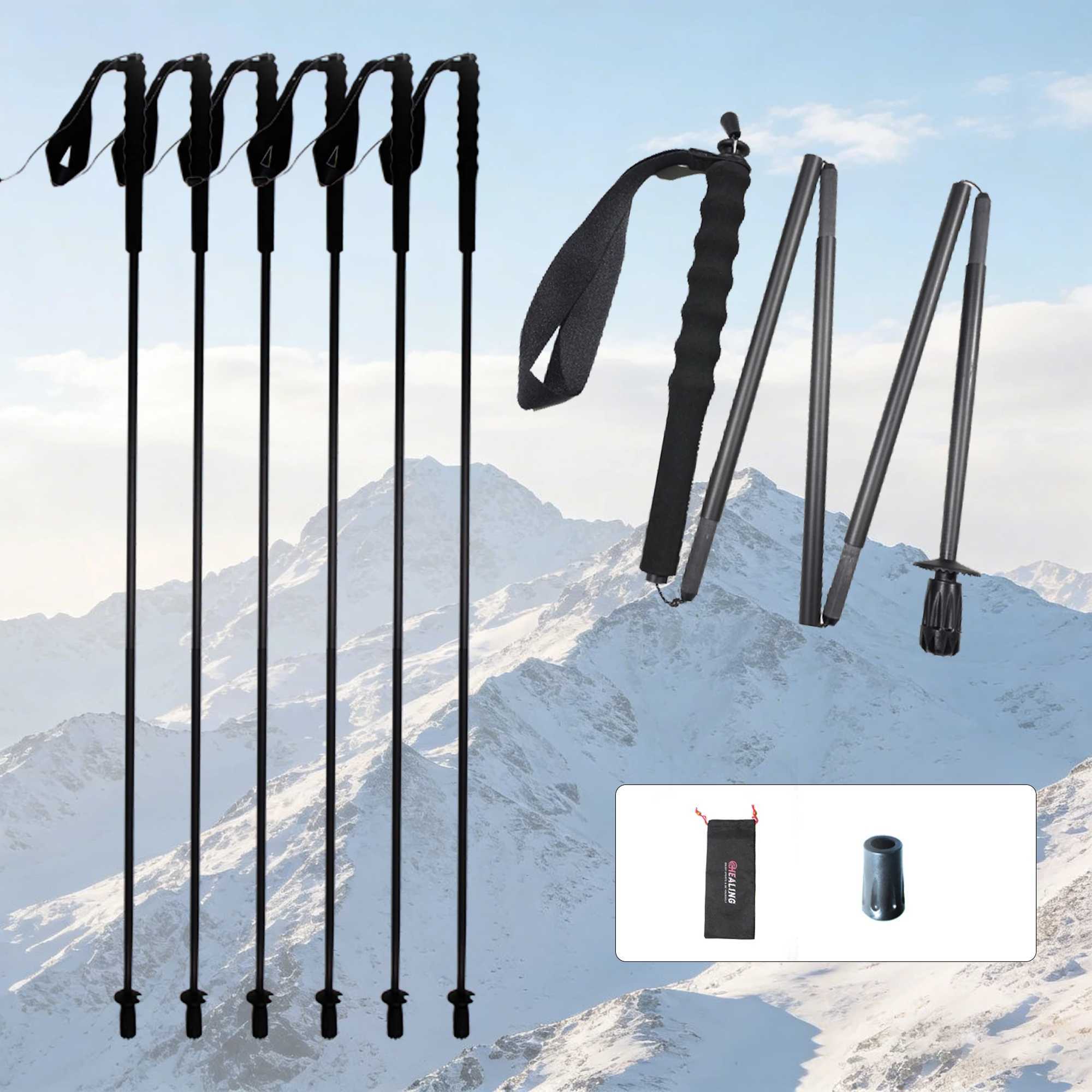 Ultralight Carbon Trekking Poles Walking Sticks Hiking Canes convenient 5-section folding trekking pole G251220
