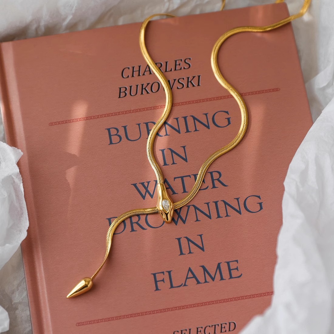 Stainless Steel Snake Shape Charm Necklace for Women Exquisite Cubic Zirconia Pendant Necklace Female Jewelry Gift designer necklace whoelsales