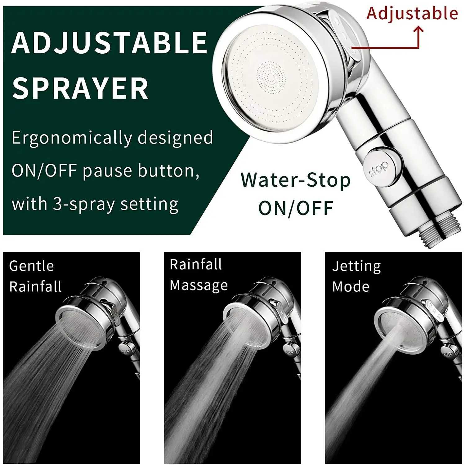 3 Mode Bidet Faucet External Shower Head Bathroom Kitchen Basin Tap Adapter Splitter Set Water Diversion Shower for Beauty Salon C251220