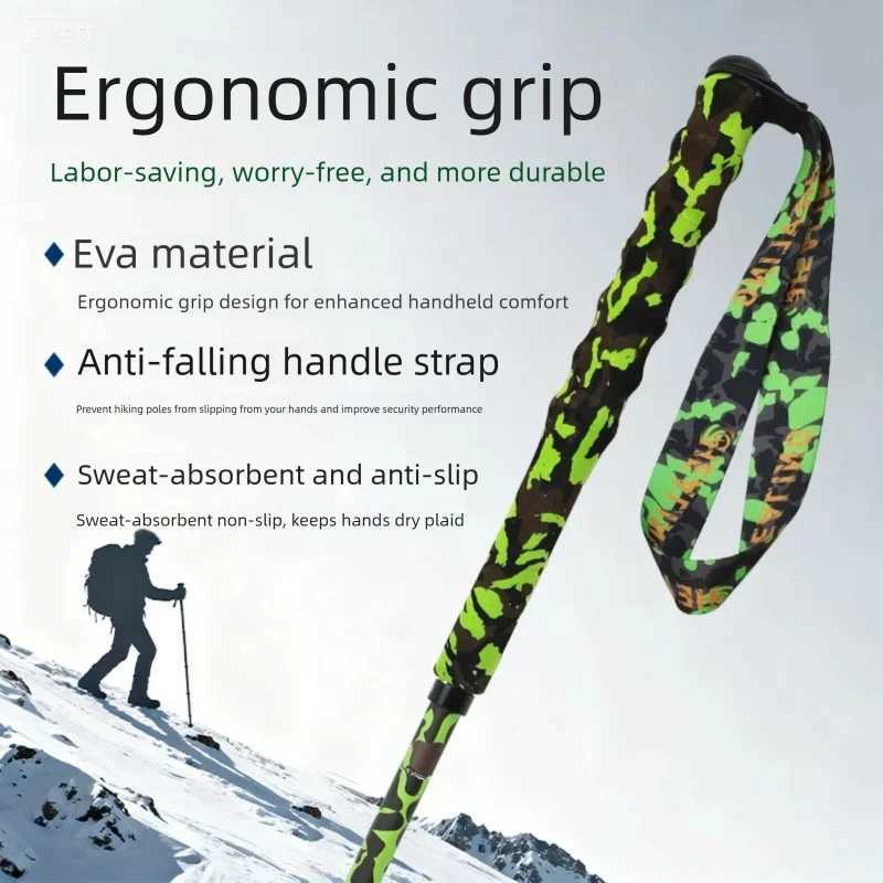 4-Section Folding Trekking Poles for Hiking And Climbing Nature Hike Ultra-Light Carbon Fiber Walking Sticks G251220