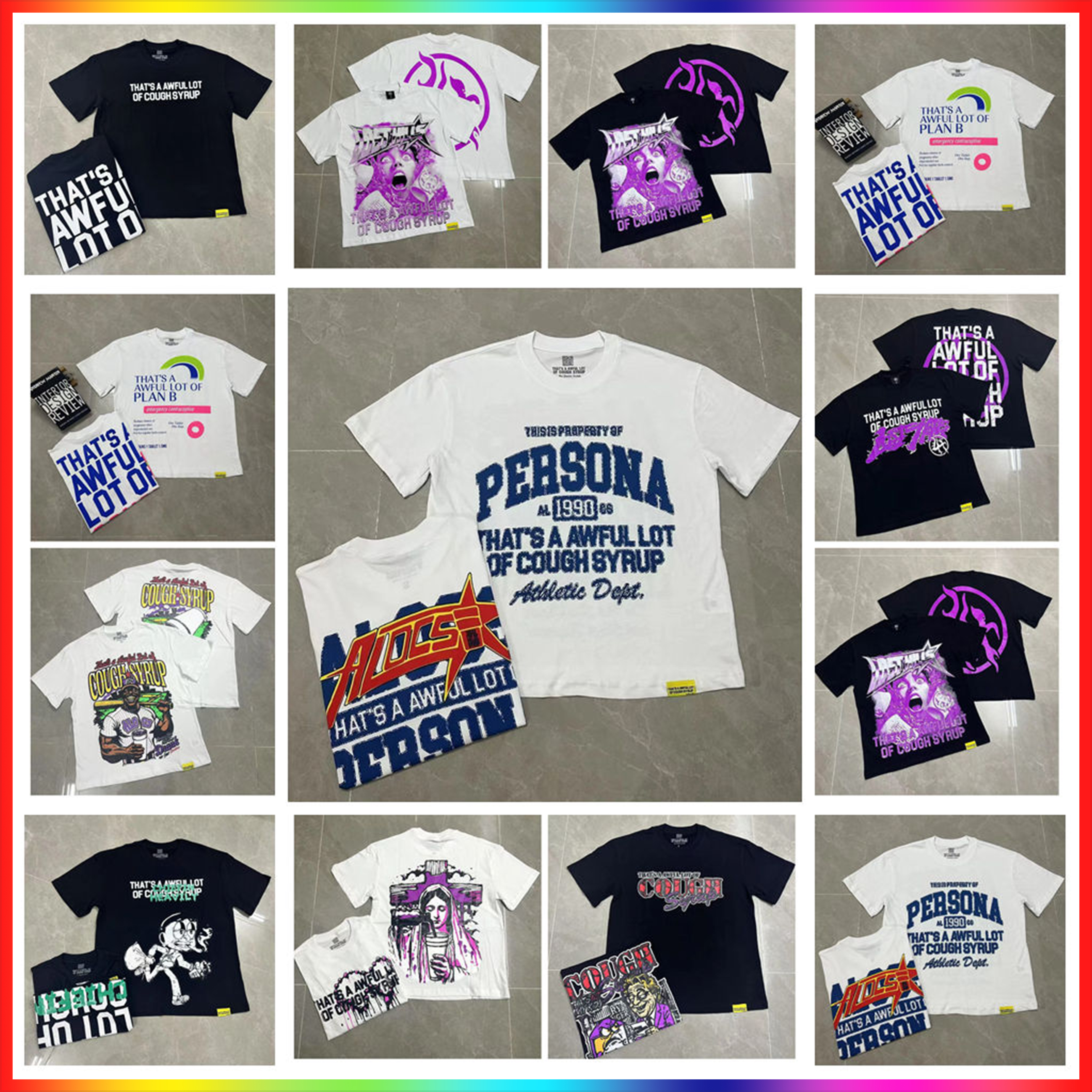 5A designer shirt thats a awful lot of caugh syrup shirt essential men t shirt fashion street shirts graphic tee Hipster Fabric Stree Printing High Quality Hip Hop Tee