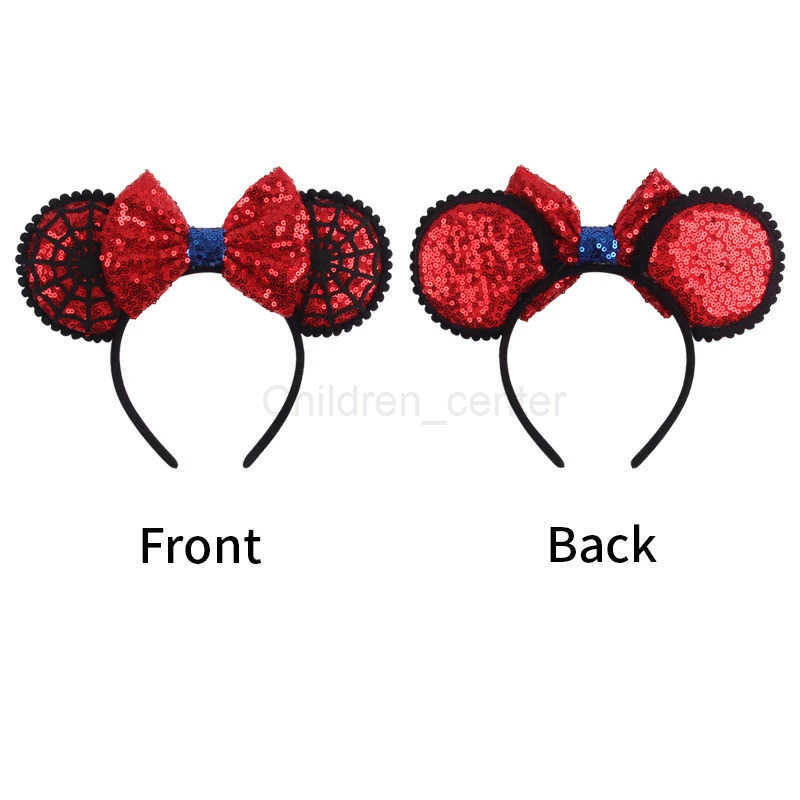 Disney 2023 Trip Mickey Ears Headband For Girls Women Sequin Castle 5Bow Hairband Festival Party Cosplay DIY Hair Accessories H251220
