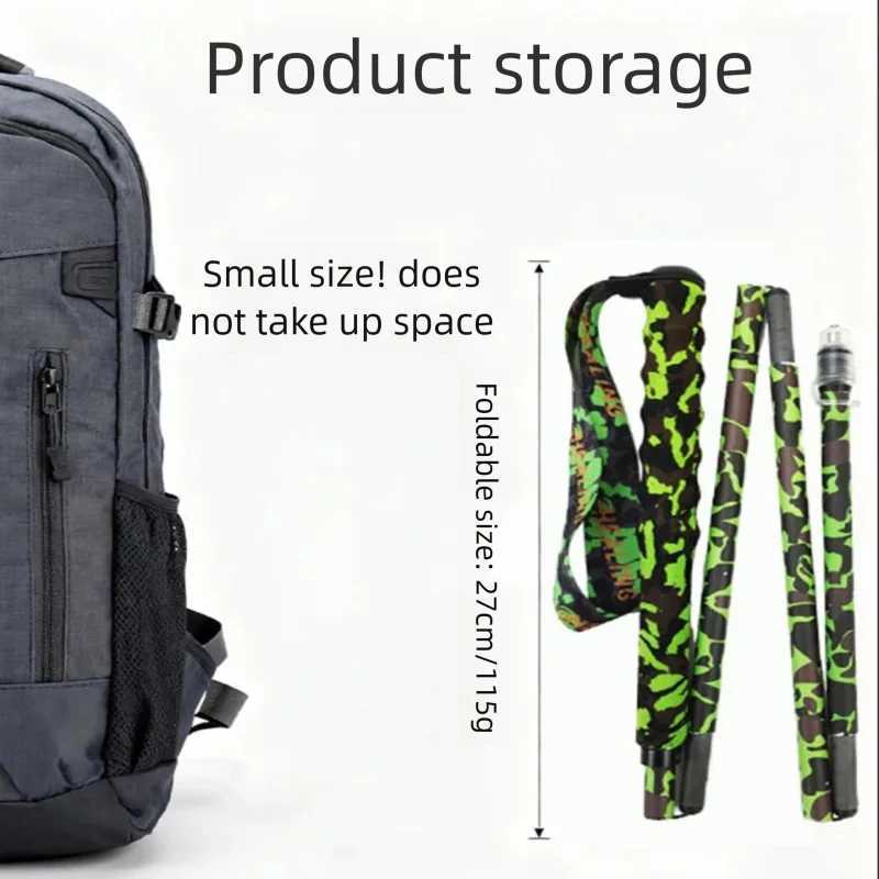 4-Section Folding Trekking Poles for Hiking And Climbing Nature Hike Ultra-Light Carbon Fiber Walking Sticks G251220