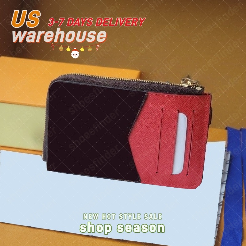 Designers Womens Wallets Luxurys Recto Verso Coin Purse Embossed Flowral Letter Mens Card Holder Fashion Envelope Small Clutch Bag No Box