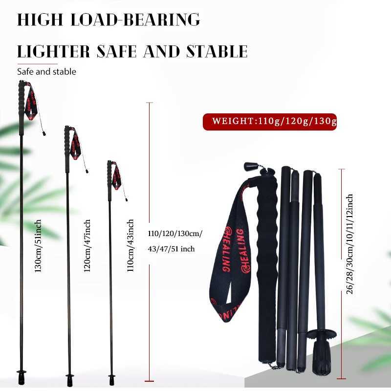 110g Ultra Light Weight Trekking Poles Foldable Hiking Sticks Carbon Fiber Hiking Poles Walking Sticks Trekking Walking Poles G251220