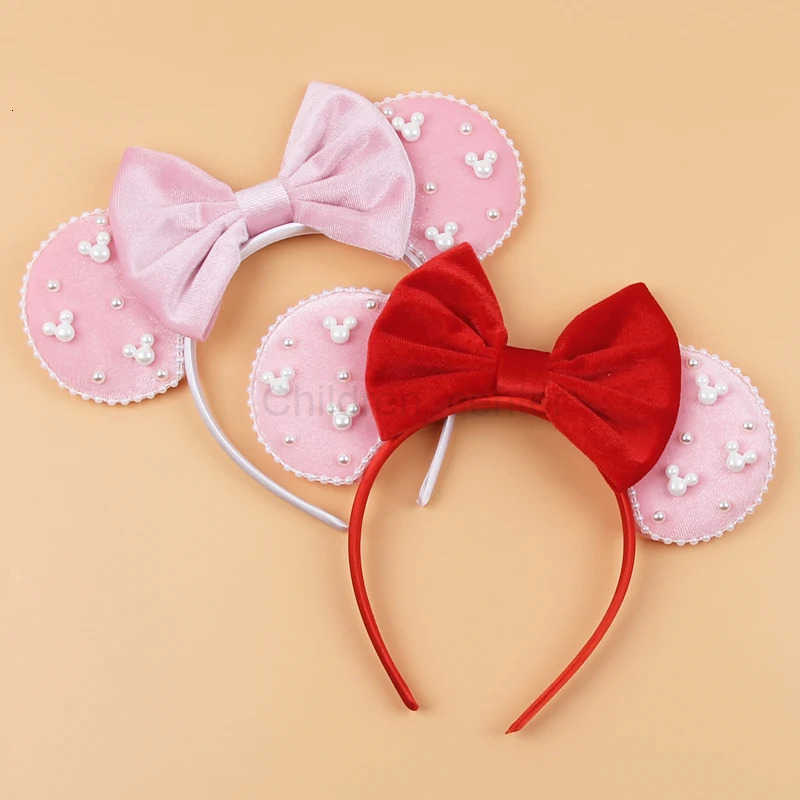 Disney Mickey Girl 33 Velvet Ear Headband For Girls Soft Butterfly Knot Headband Halloween Party Christmas Hair Accessories H251220