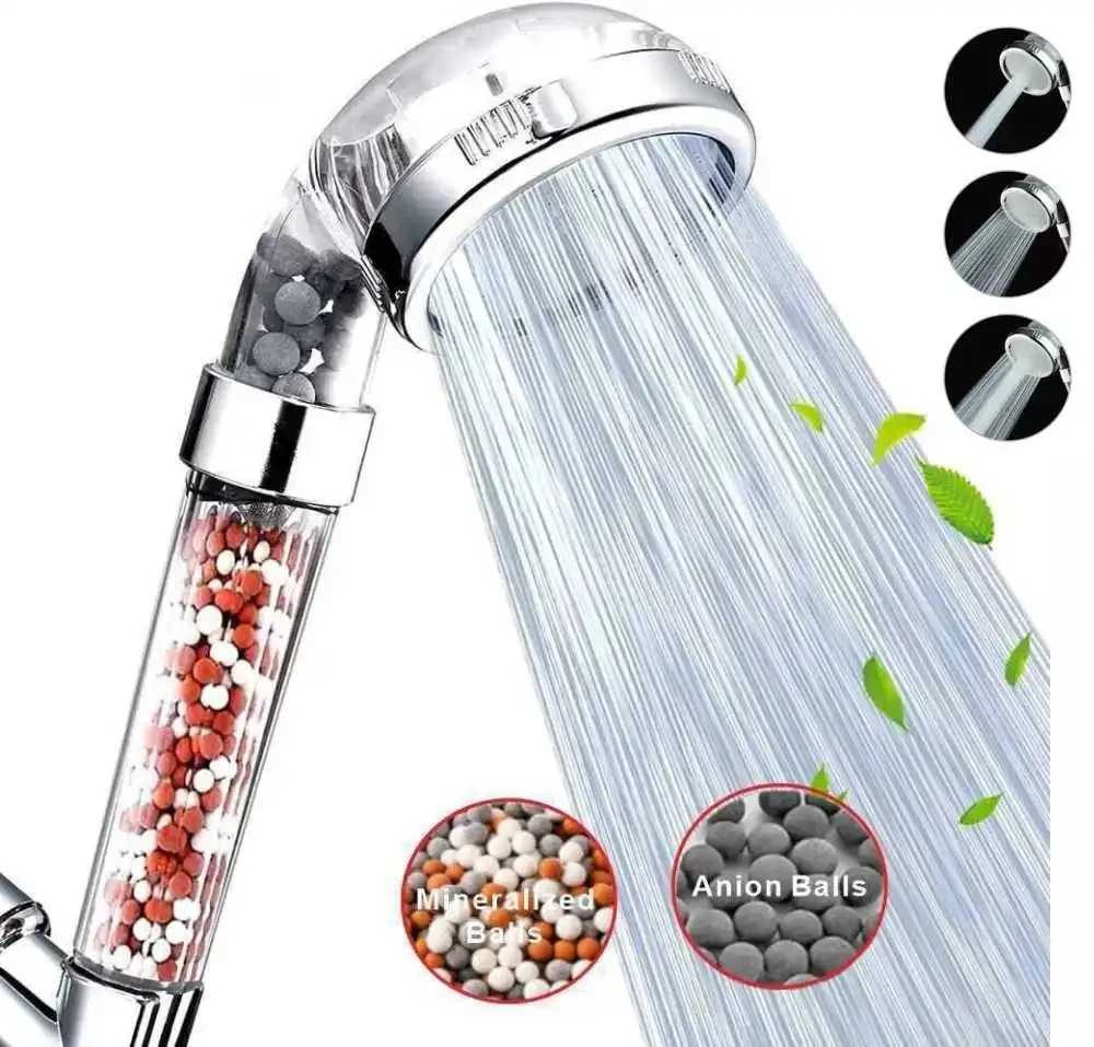 3 Functions High Pressure SPA Shower Head Water Saving Handheld Rainfall Bathroom Accessory Anion Filter Shower C251220