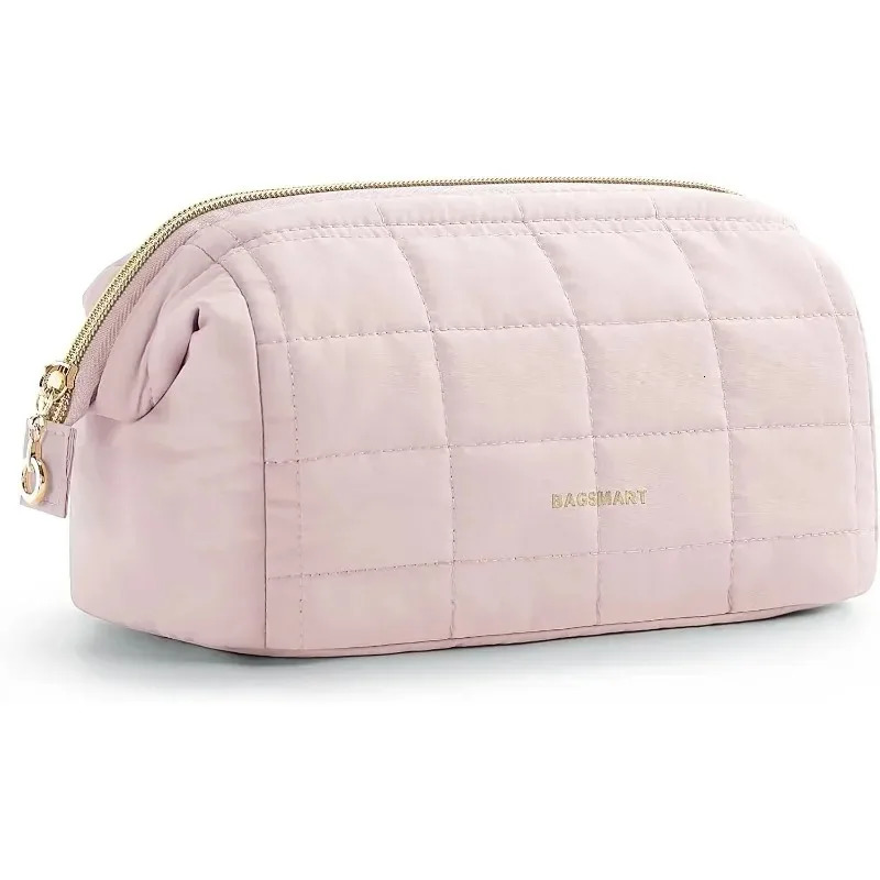 Makeup Bag Travel Toiletry Bag Puffy Padded Make Up Bags Wide Open Pouch Purse Travel Essentials Toiletries Accessories Brushes 251219