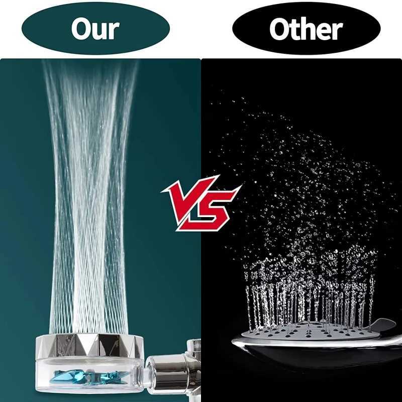 High-Pressure Shower Head Handheld Turbo Fan Showerhead With 5 Filters Water Saving Spray Rainfall Shower Bathroom Accessories C251220