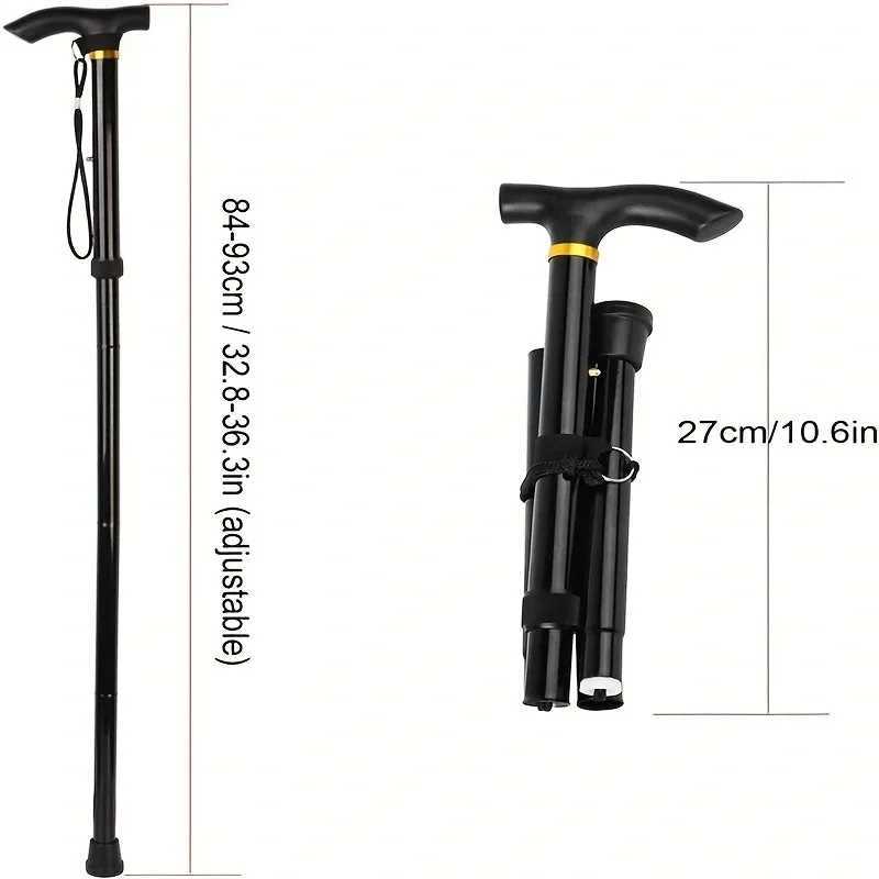 Walking Stick Telescopic Baton Hiking Trekking Poles Aluminum Alloy Metal Folding Cane Crutches Pole For Elderly People New G251220