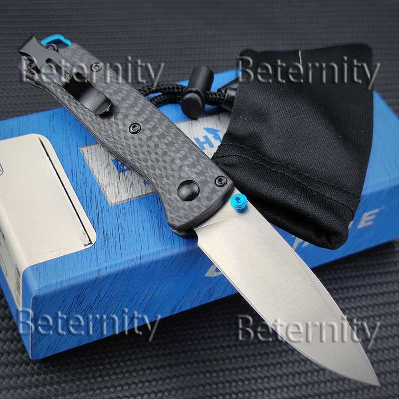 533-3 Mini Bugout Carbon Fiber Folding Knife 2.82" S90V Black Outdoor Camping Hunting Pocket Tactical EDC Tool 535 Knife