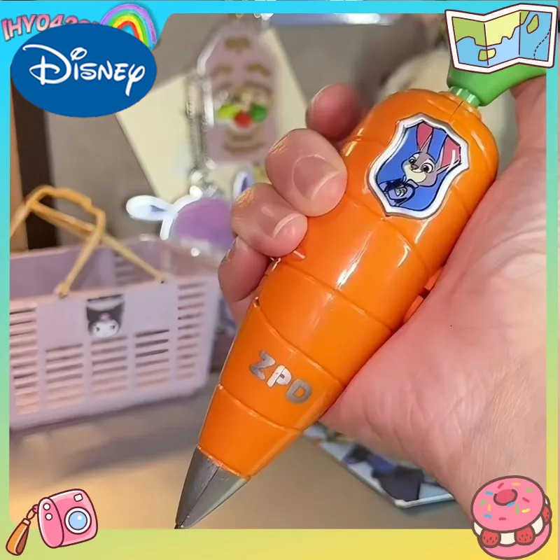 Disney Zootopia Judy Carrot Shaped Cute Cartoon Recording Pen Toy Student Stationery Ballpoint Pen School Supplies Collectible Figures H251220