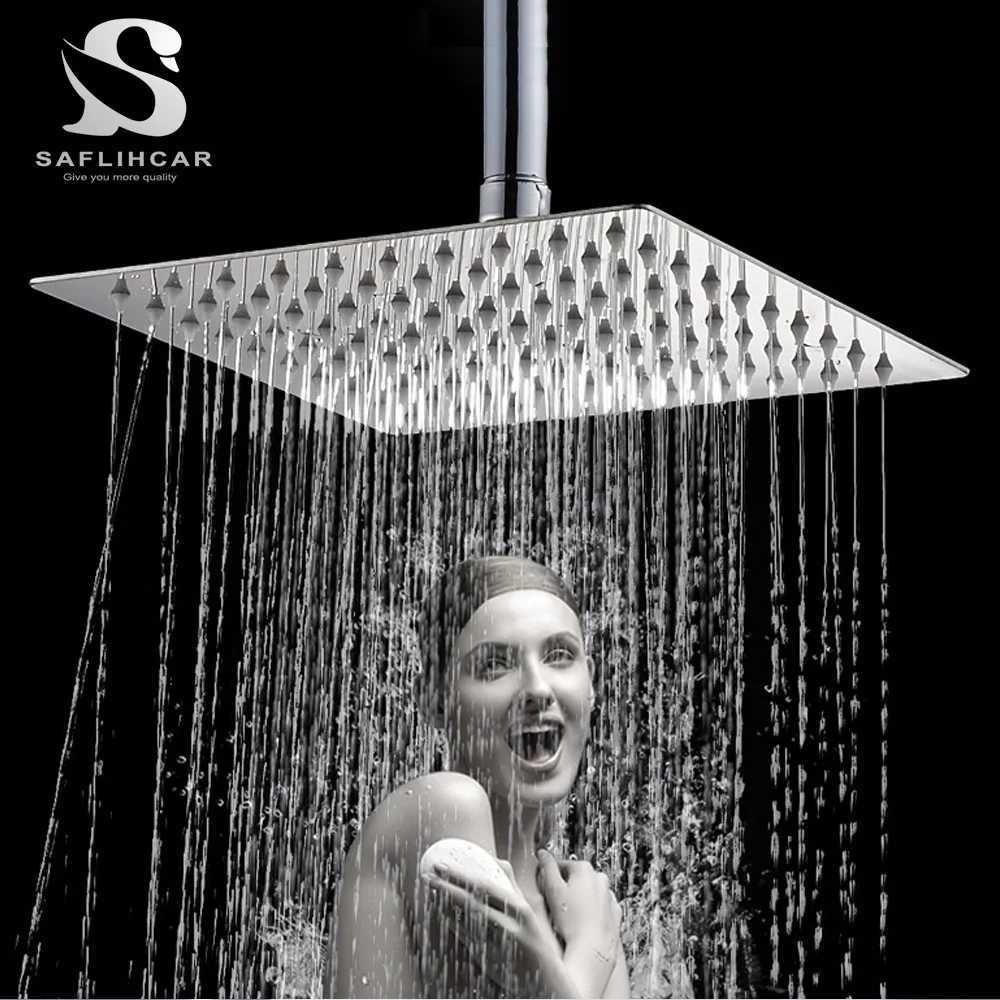 Bathroom Shower Head Chrome Ultrathin Rainfall Bath Head Wall Mounted Stainless Steel Bathroom Shower Accessories C251220