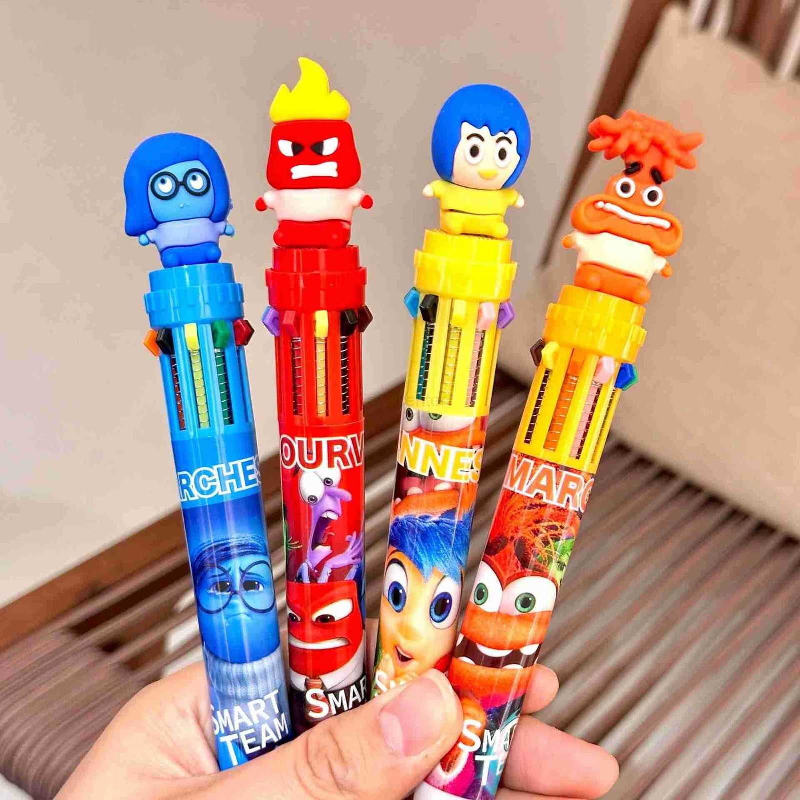Disney Cartoon Inside Out Doll 10 Colors Ballpoint Pen Cute Gel Pen Student Supplies Stationery Wholesale Gifts H251220