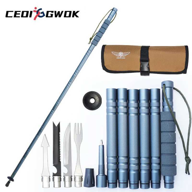 CEOI GWOK New Arrival Multi-functional Durable Aluminum Trekking Poles Lightweight Folding for Hiking Adjustable Walking Sticks G251220