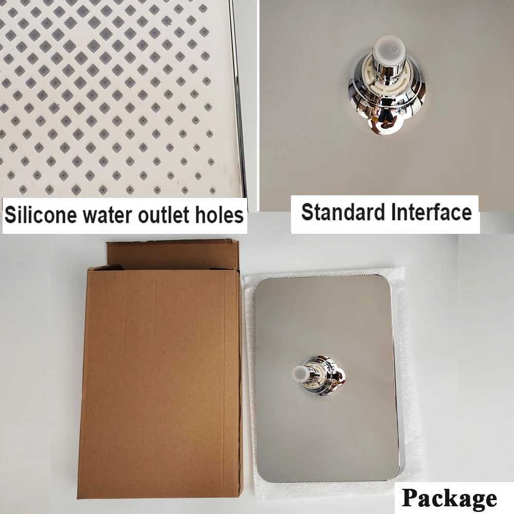 12 Inches Big Panel Large Flow Ceiling Mounted Supercharge Shower Head Set 4 Modes High Pressure Large Flow Bathroom Showerhead C251220