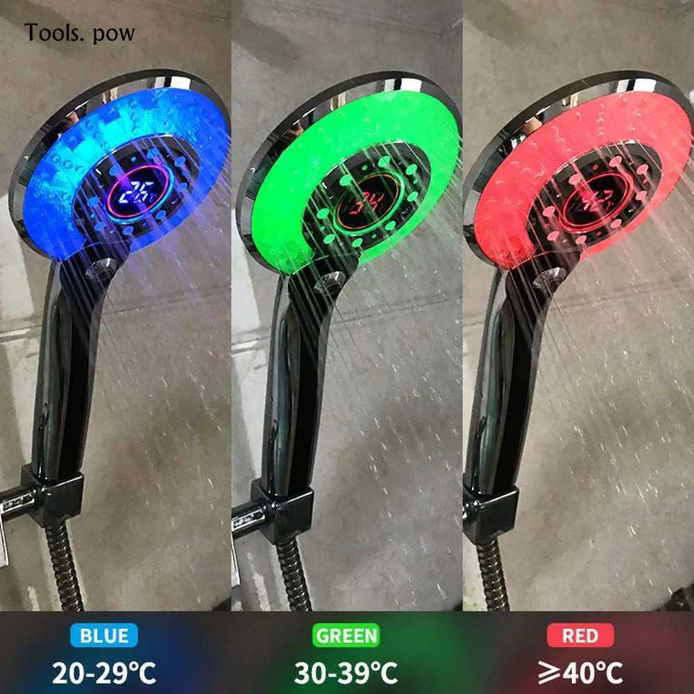 LED Shower Head Digital Temperature Control 3 Spraying Colors Shower Sprayer Water Saving Shower Filter with LED Light Shower C251220