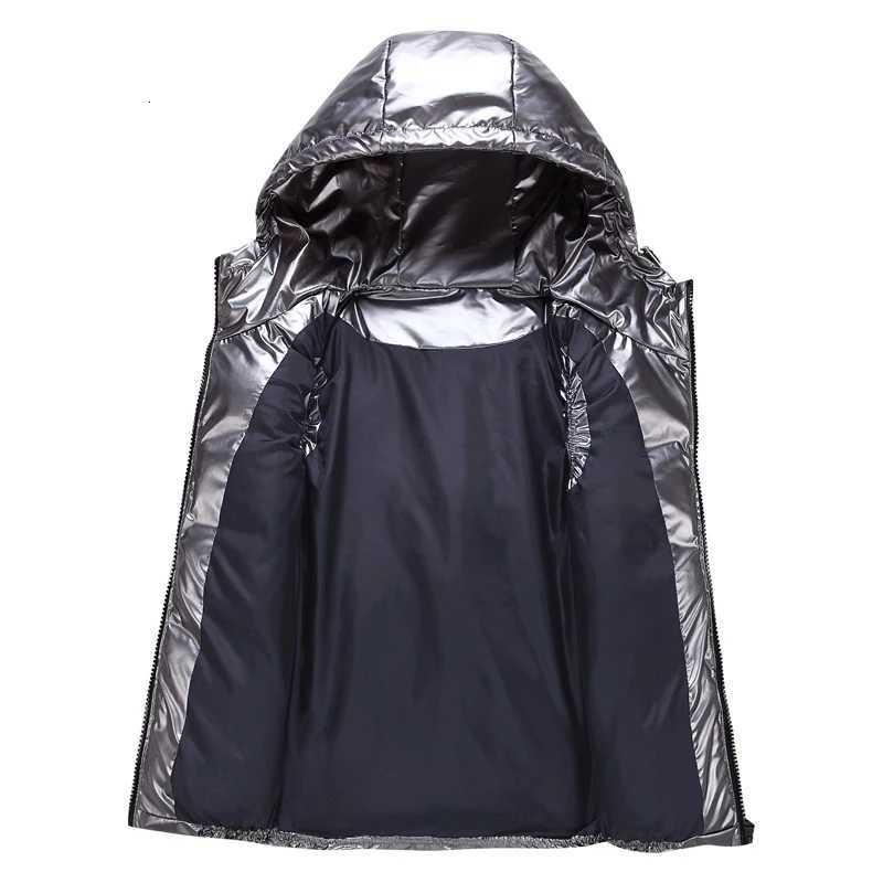 Classic Hooded Vest Man/Woman/Child Winter Hooded Glossy Cotton Vest Casual Waistcoat Mens Sleeveless Jacket Warm Overcoats HatT251220