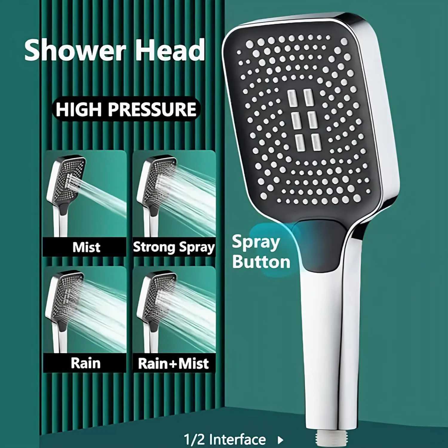 Adjustable Shower Head With 3 Modes Large Flow Shower Head High Pressure Water Saving Shower Faucet Bathroom Accessories C251220