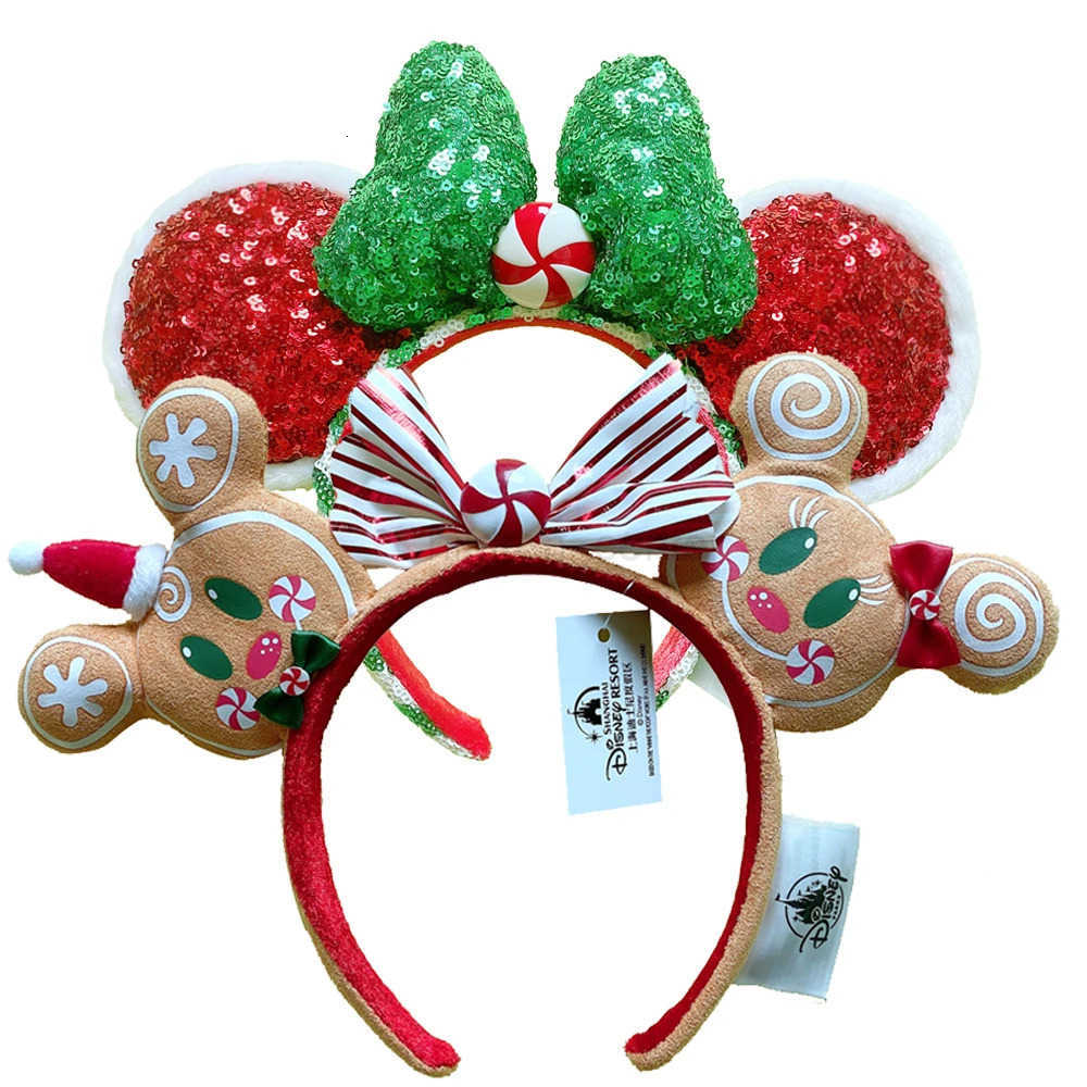 Disney 2026 Mickey Mouse Ear Headband Amusement Park Fastival Party Mermaid sequin Headwear Girl Birthday Hair Accessories H251220