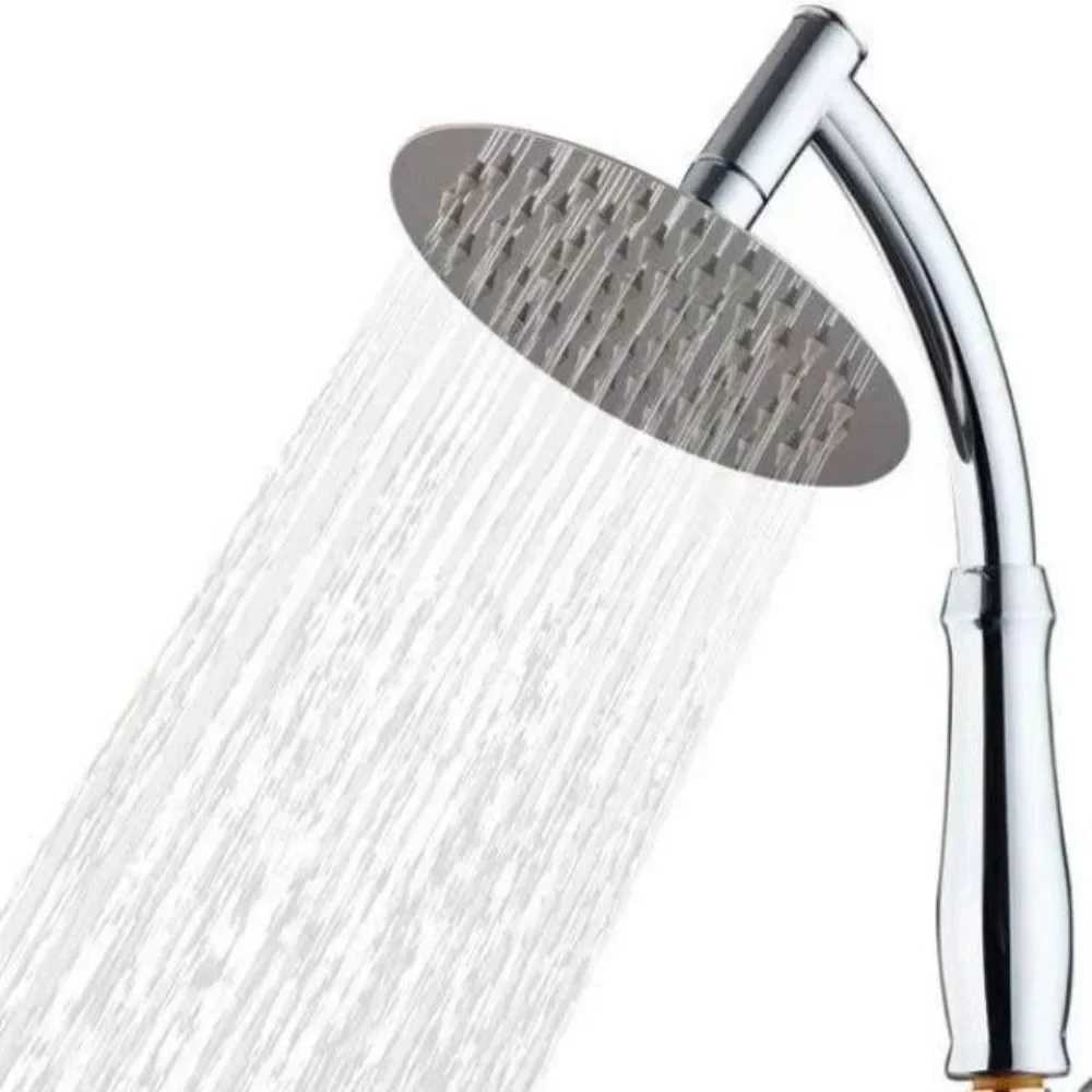 High Pressure Rainfall Shower Head Large Stainless Steel Curved Shower Extension Square Shower Head Extension C251220