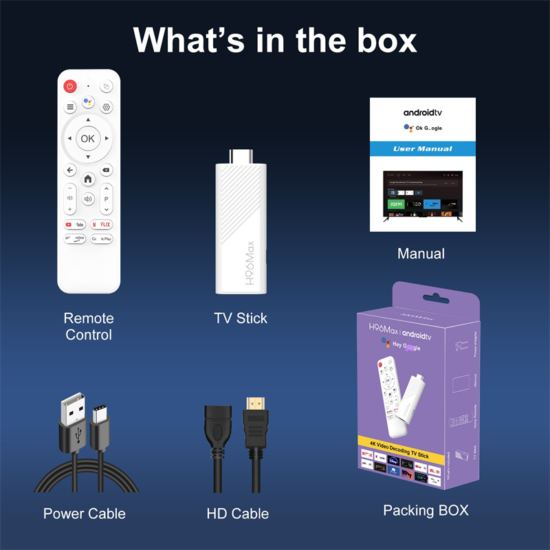 SHIP From France H96 MAX H313 TV Stick BOX Dongle Android 14 ATV OS ALLWINNER H313 2GB 16GB 8GB Dual Wifi6 BT5.0 4K HD Voice