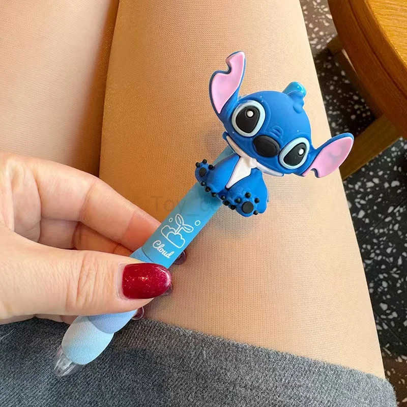 Disney Stitch 12pcs Ballpoint Pen Cartoon Set 05mm Black Variety Of Cute And Funny Doll Shape Press Study Office Stationery H251220