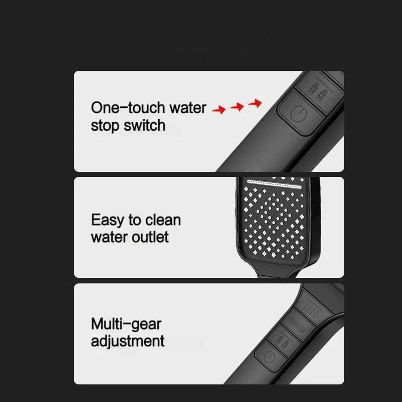 7 Modes Large Shower Head Adjustable One Key Stop Bathroom High-pressure Water-saving Shower Mixer Nozzles Bathroom Accessories C251220