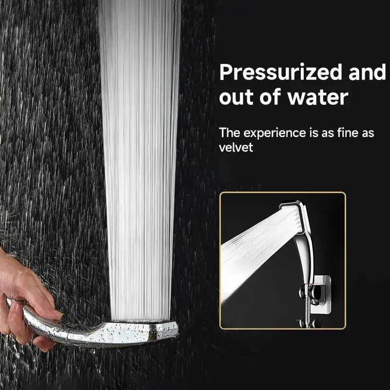 New 300 Hole Pressurized Shower Head Handheld Square Shower Head Water Saving Rainfall Spray Nozzle Bathroom Accessories 2025 C251220