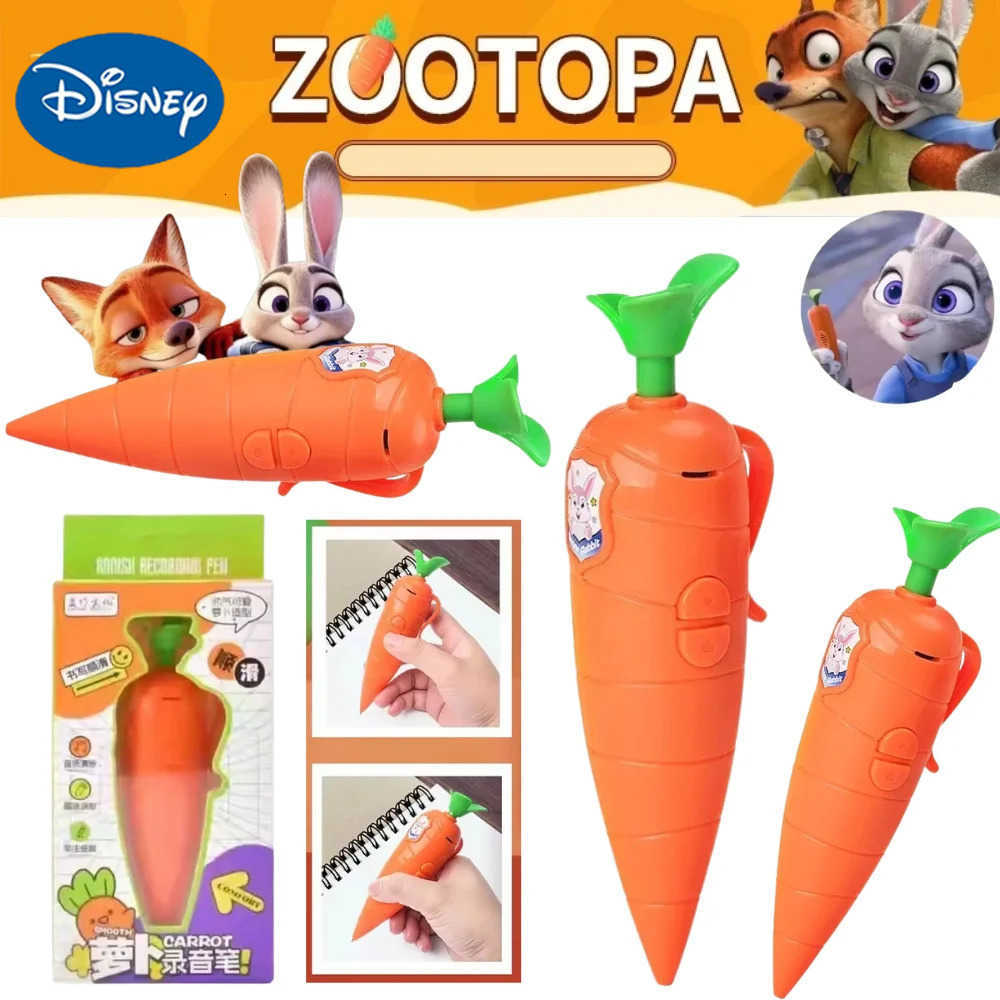 Disney Zootopia Judy Carrot-Shaped 2-in-1 Voice Recorder Ballpoint Pen 60-Sencond Recording Function Stationery Ballpoint Pen H251220