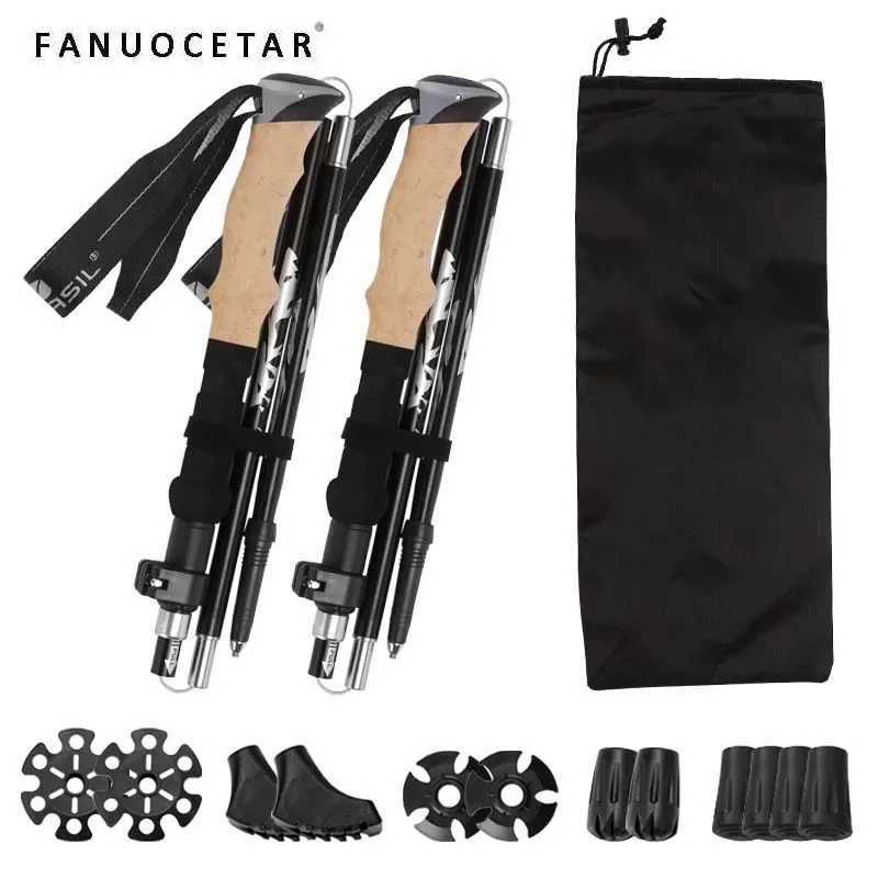 Fanuocetar Trekking Poles Lightweight Collapsible Hiking Poles for Snowshoe Backpacking Gear Pair of 2 Walking Sticks for Hiking G251220