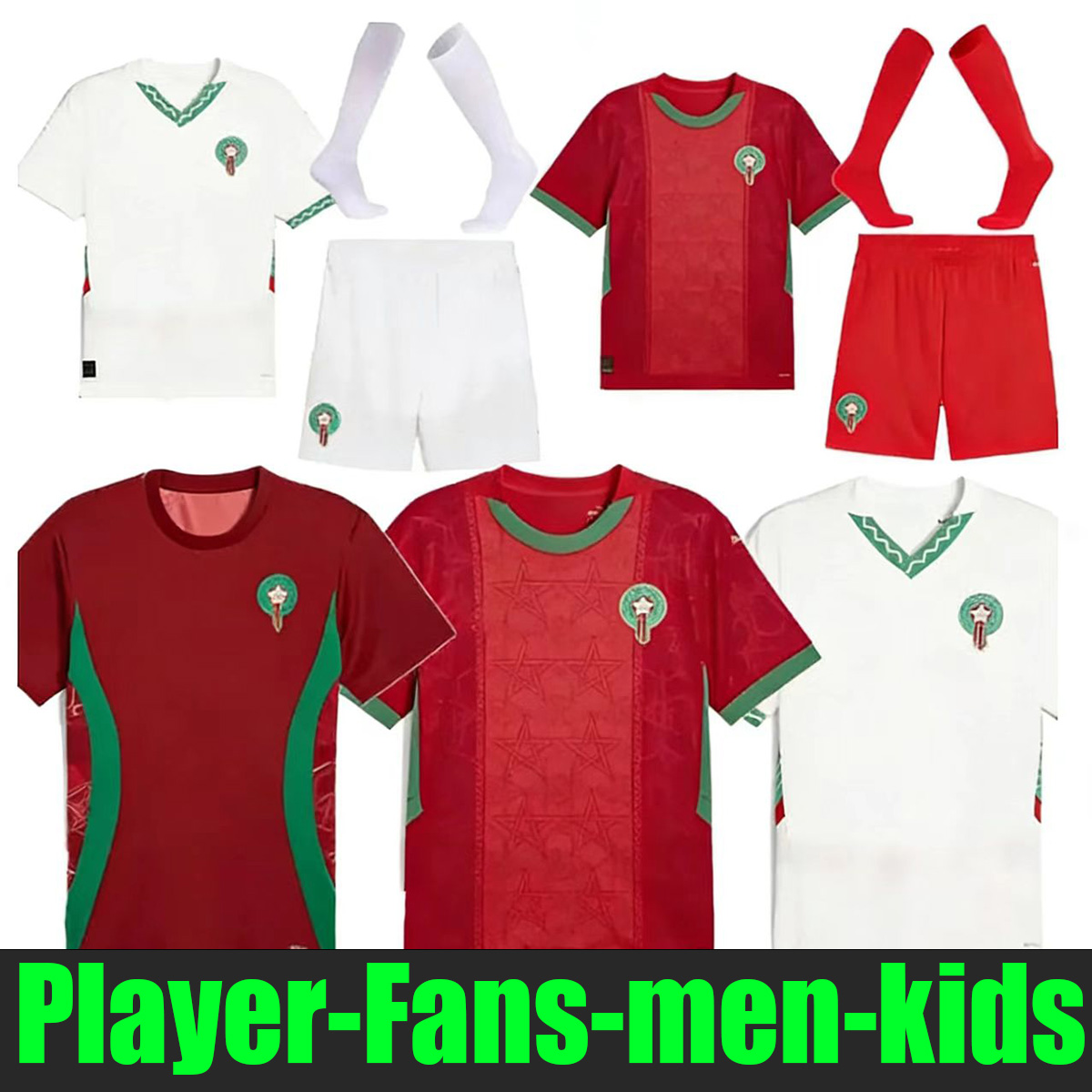 2026 Morocco Mens Soccer Jerseys National team HAKIMI BRAHIM OUNAHI SAISS ZIYECH Y.EN-NESYRI 2024 2025 2026 Home Away Special Football Shirts kids kits 888