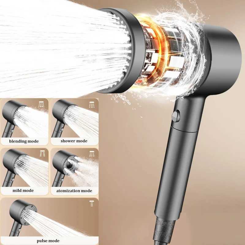 Five-speed Turbine Large Water Output Booster Filter Shower Head Home Bathroom Shower Head Set C251220