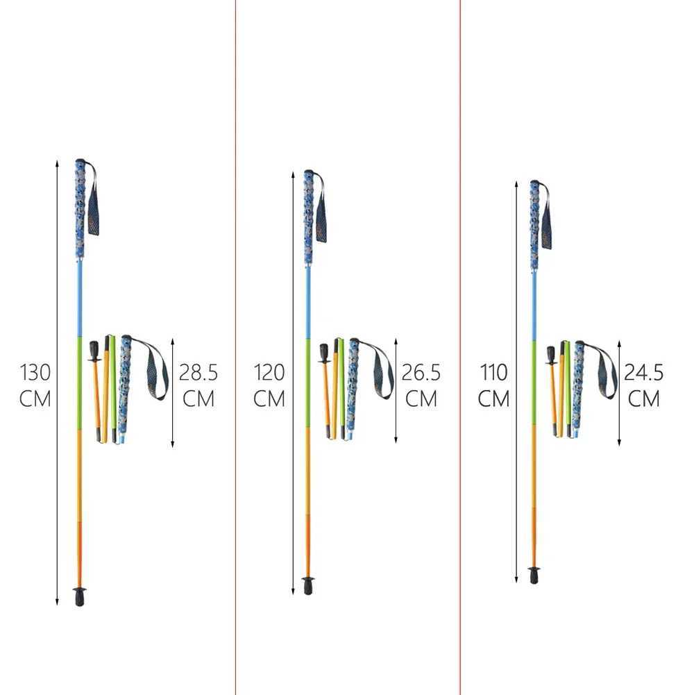 HEALING 115g Ultra Light Weight Trekking Poles Foldable Hiking Sticks Carbon Fiber Hiking Poles Walking Sticks Trekking Stick G251220