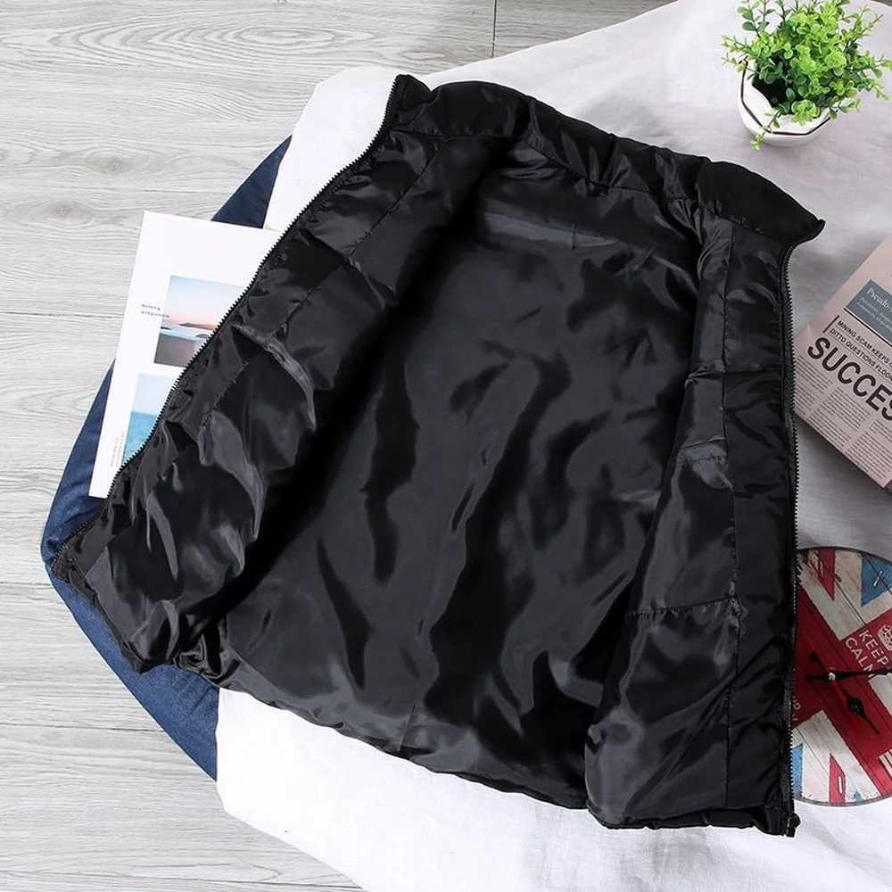 White Vest Jacket Men Slim Fit Stand Collar Sleeveless Puffer Jackets Spring Autumn Casual Waistcoat Men Warm Coat 2024 TrendsT251220