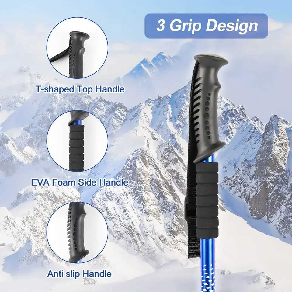 Ultralight 3-Section Trekking Poles Adjustable Aluminum Alloy Nordic Walking Sticks Telescopic Non-Slip for Men And Women Hiking G251220