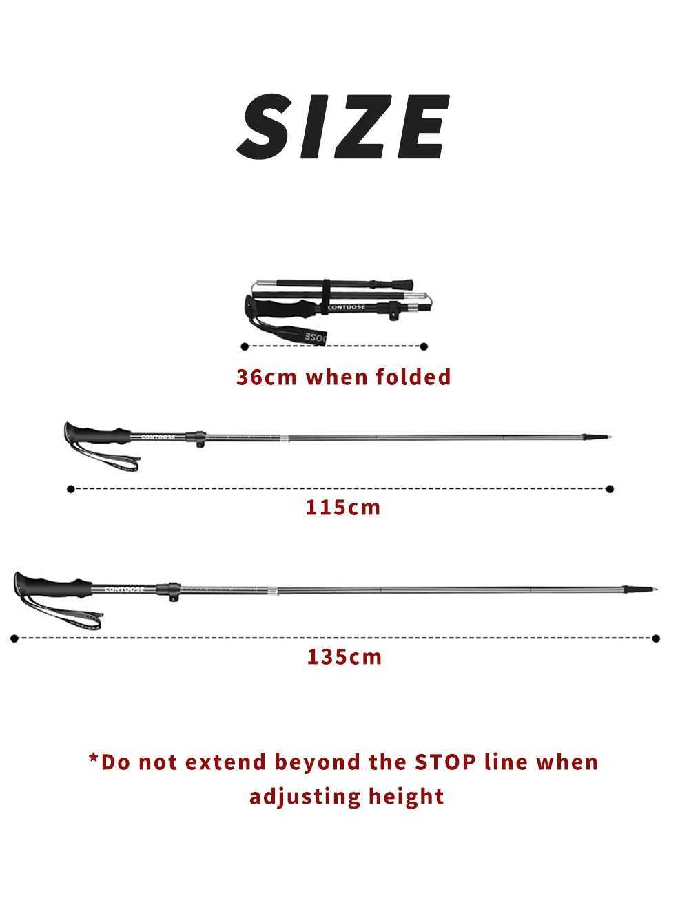 Foldable Trekking Pole 7075 Aluminum Ultralight Adjustable Hiking Walking Stick Shock Absorbing 3-Section Outdoor Climbing Staff G251220