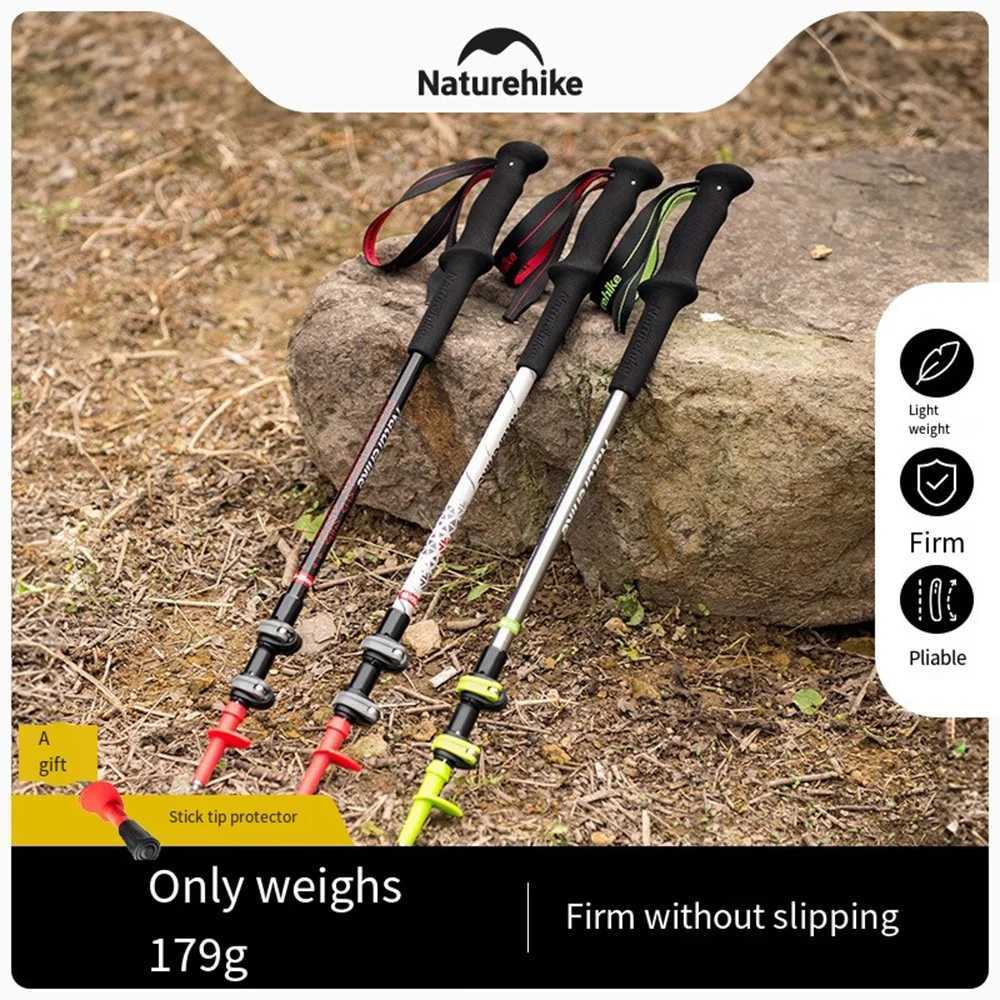 Naturehike Trekking Poles Shock Absorption Walking Sticks Telescopic Foldable Ultralight Adjustable Hiking Cane Camping Pole G251220