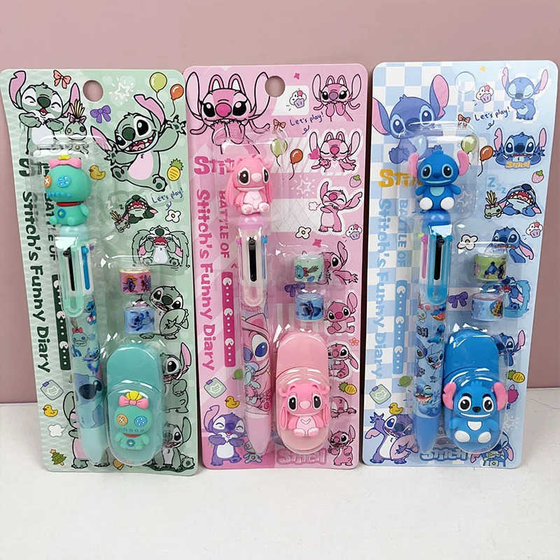 Disney Wholesale Stitch Stationery Set Colors Ballpoint Pen Correction Tape Stitch Tape Stitch Notebook Girl Christmas Gift H251220