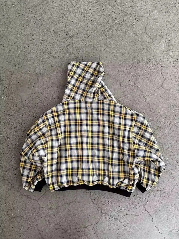 Winter Casual Plaid Print Hoodie Womens Warm ZipUp DoubleSided Wear Sweatshirt Female Fashion Trendy Loose Hooded 2025 251219