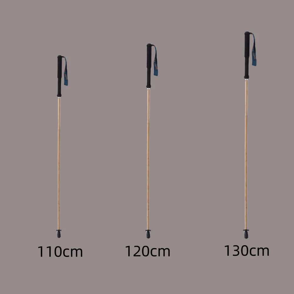2023 New Arrival Hiking Pole Ultralight Trekking Poles High Strength Carbon Fiber Natural Bamboo Skin Trekking Pole Outdoor G251220