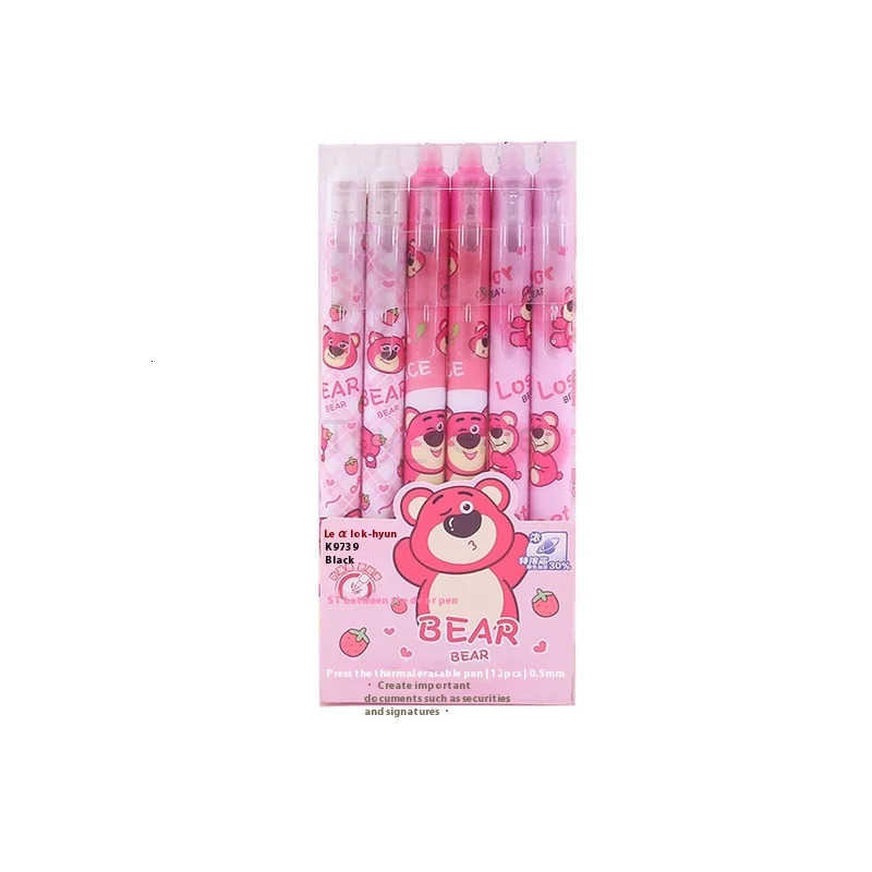 Disney Strawberry Bear Can Wipe Pen Creative Stationery High Appearance Level Thermal Press Ballpoint Pen For Students H251220