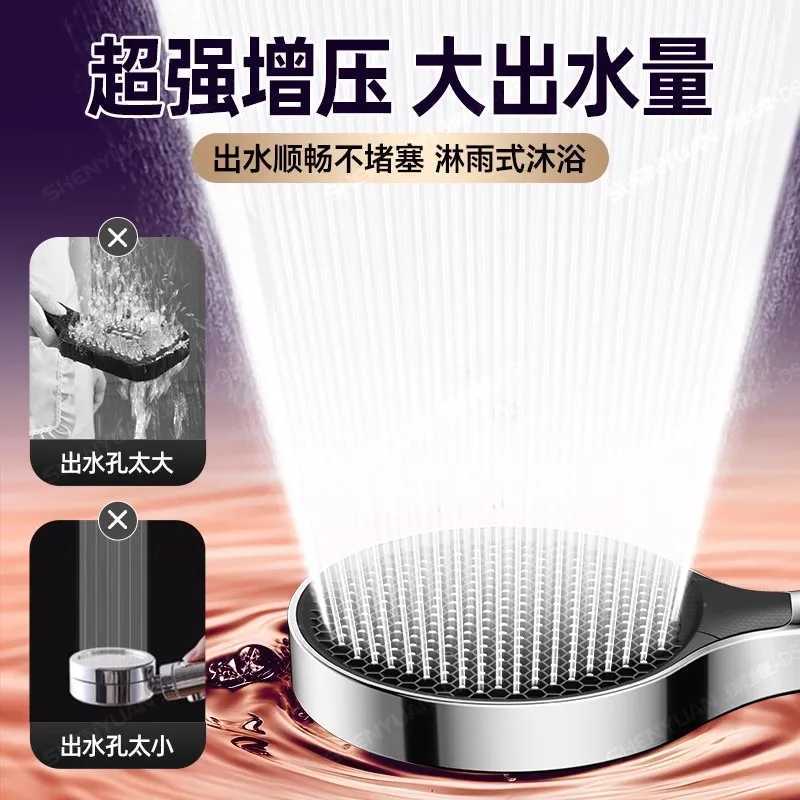 15CM Big Panel High-Pressure Water Saving Filtered Shower Head Fall Resistance 3 Modes Adjustable Bathroom Shower Nozzle Set C251220
