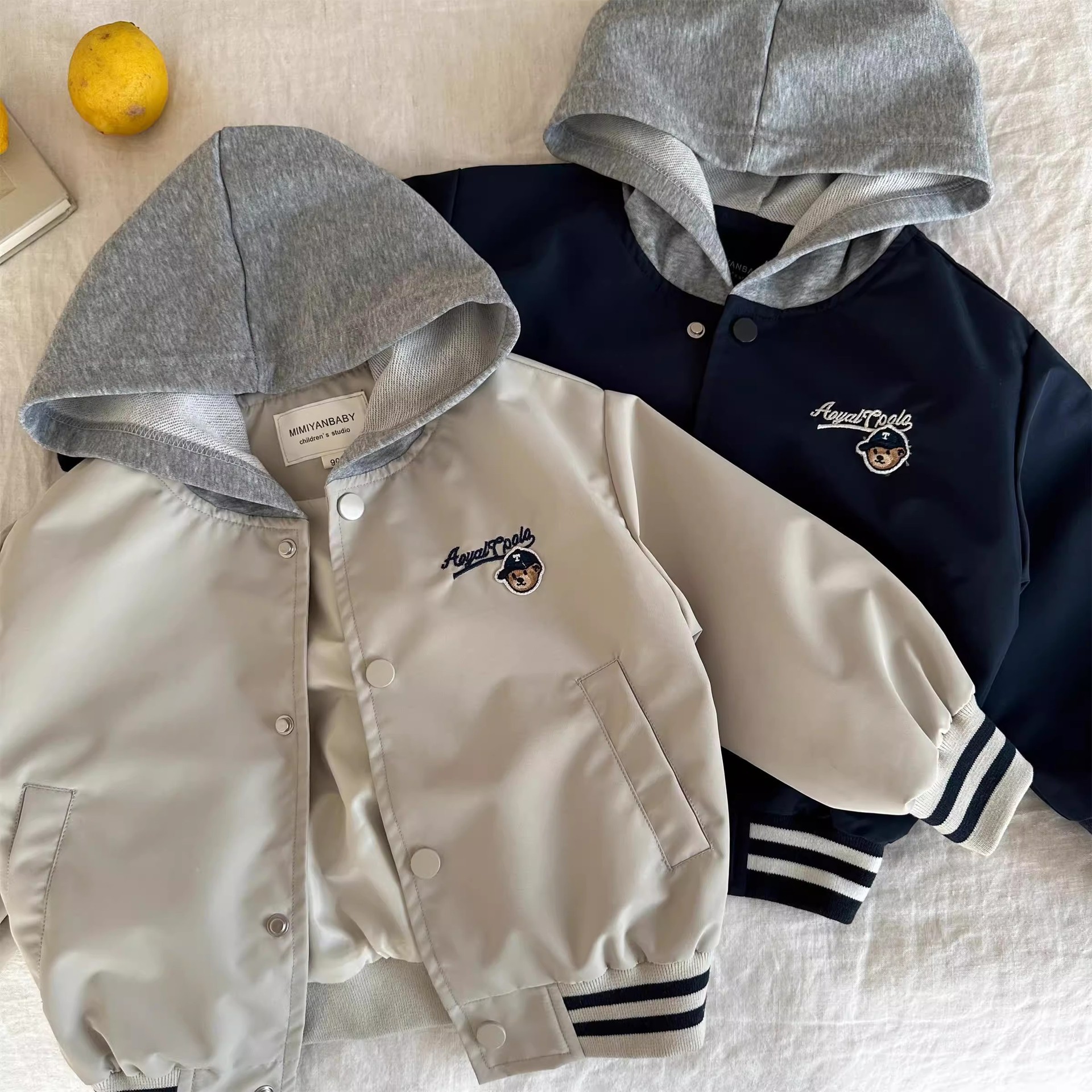 Designer Kids Jackets 2026 Kids' Stylish Baseball Jacket, Cartoon Embroidered Hooded Coat Spring Autumn Boy Girl Cool Outerwear Free Shipping - view 4
