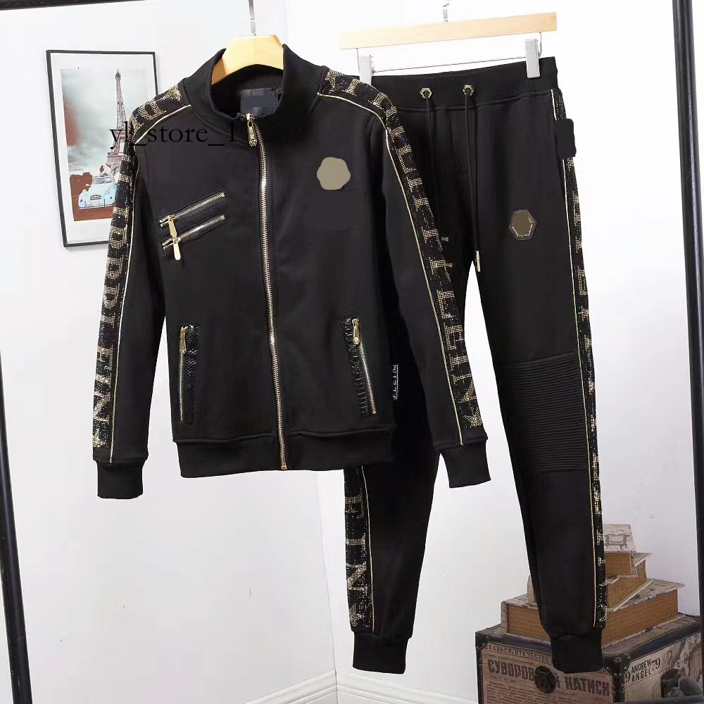 plein tracksuit Stylish PLEIN Loose Fit Sports Set Fashion Trendy Zipper high quality Long Sleeved Autumn And Winter designer Sweatshirt Outdoor popular jacket 0a1