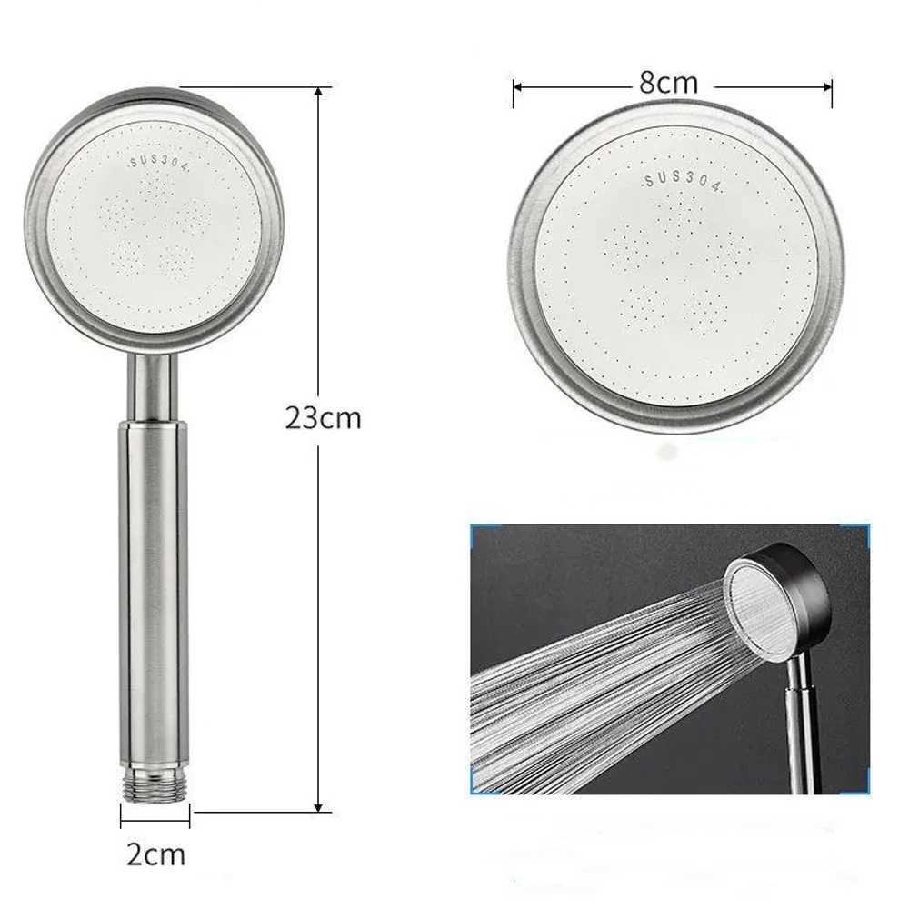 Black Stainless Steel Shower Head Fall resistant Durable High Pressure Showerhead for Bathroom Handheld Water Saving Shower Set C251220